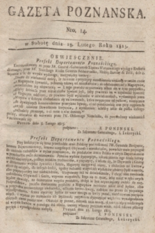 Gazeta Poznańska. 1815, Nro. 14 (18 lutego) + dod.