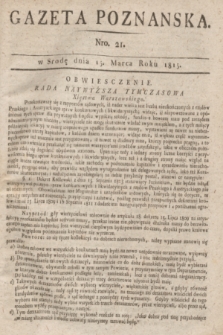 Gazeta Poznańska. 1815, Nro. 21 (15 marca) + dod.