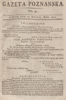 Gazeta Poznańska. 1815, Nro. 31 (19 kwietnia) + dod.