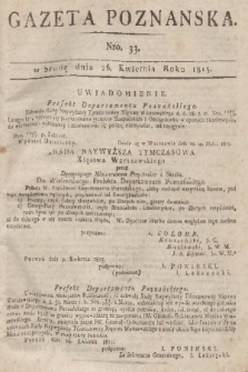 Gazeta Poznańska. 1815, Nro. 33 (26 kwietnia) + dod.