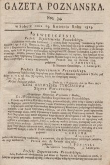 Gazeta Poznańska. 1815, Nro. 34 (29 kwietnia) + dod.