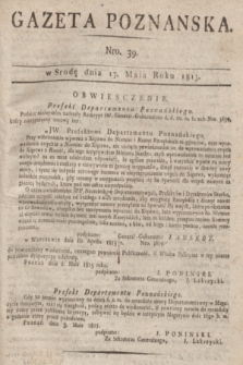 Gazeta Poznańska. 1815, Nro. 39 (17 maja) + dod.