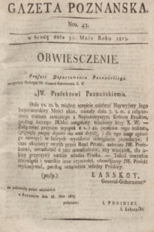 Gazeta Poznańska. 1815, Nro. 43 (31 maja) + dod.