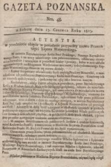 Gazeta Poznańska. 1815, Nro. 48 (17 czerwca) + dod.