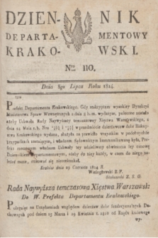 Dziennik Departamentowy Krakowski. 1814, Nro 110 (8 lipca ) + dod.