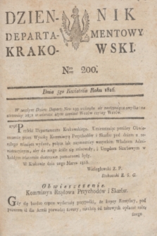 Dziennik Departamentowy Krakowski. 1816, Nro 200 (5 kwietnia)