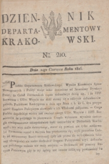 Dziennik Departamentowy Krakowski. 1816, Nro 210 (14 czerwca)