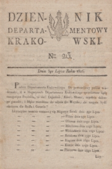 Dziennik Departamentowy Krakowski. 1816, Nro 213 (5 lipca)