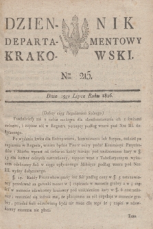 Dziennik Departamentowy Krakowski. 1816, Nro 215 (19 lipca) + dod.