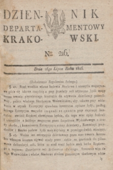 Dziennik Departamentowy Krakowski. 1816, Nro 216 (26 lipca) + dod.