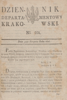 Dziennik Departamentowy Krakowski. 1816, Nro 221 (30 sierpnia) + dod.