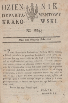 Dziennik Departamentowy Krakowski. 1816, Nro 224 (20 września) + dod.