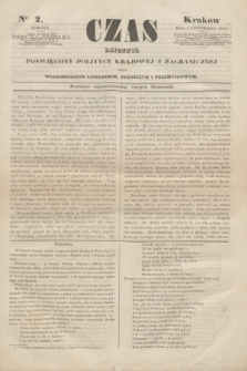 Czas : dziennik poświęcony polityce krajowej i zagranicznej oraz wiadomościom literackim, rolniczym i przemysłowym. [R.1], nr 2 (4 listopada 1848)