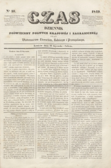 Czas : dziennik poświęcony polityce krajowéj i zagranicznéj oraz wiadomościom literackim, rolniczym i przemysłowym. [R.2], nr 10 (13 stycznia 1849)