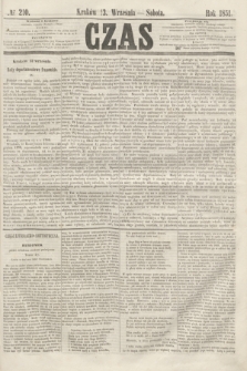 Czas. [R.4], № 210 (13 września 1851)