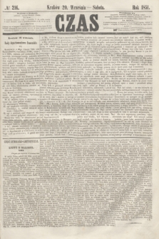 Czas. [R.4], № 216 (20 września 1851)