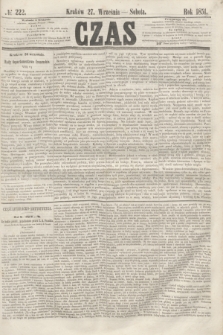 Czas. [R.4], № 222 (27 września 1851)