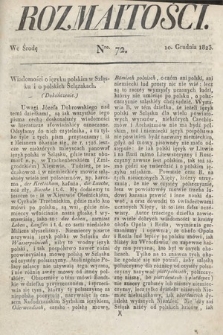 Rozmaitości : oddział literacki Gazety Lwowskiej. 1823, nr 72