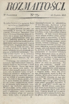Rozmaitości : oddział literacki Gazety Lwowskiej. 1823, nr 73