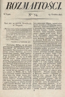 Rozmaitości : oddział literacki Gazety Lwowskiej. 1823, nr 74