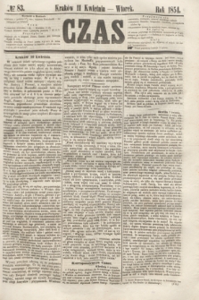 Czas. [R.7], № 83 (11 kwietnia 1854)