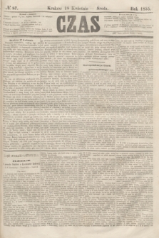 Czas. [R.8], № 87 (18 kwietnia 1855)