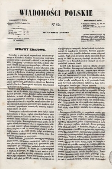 Wiadomości Polskie. R. 5, 1858, nr 12
