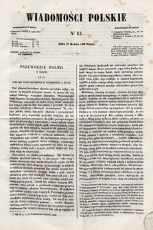 Wiadomości Polskie. R. 5, 1858, nr 13
