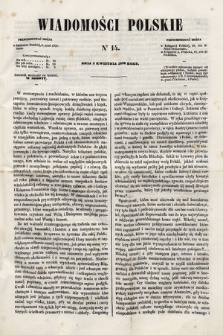Wiadomości Polskie. R. 5, 1858, nr 14