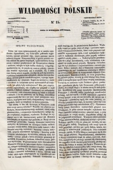 Wiadomości Polskie. R. 5, 1858, nr 15