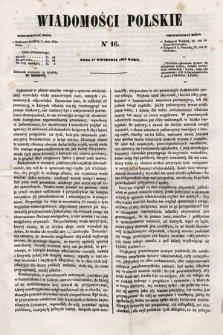 Wiadomości Polskie. R. 5, 1858, nr 16