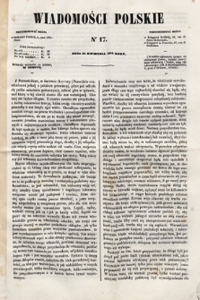 Wiadomości Polskie. R. 5, 1858, nr 17