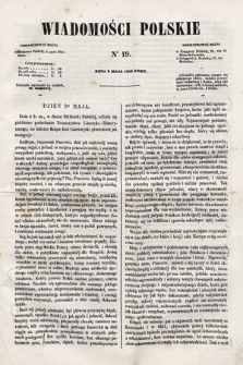 Wiadomości Polskie. R. 5, 1858, nr 19