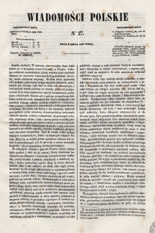 Wiadomości Polskie. R. 5, 1858, nr 27