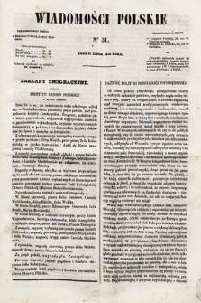 Wiadomości Polskie. R. 5, 1858, nr 31