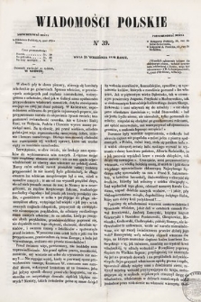 Wiadomości Polskie. R. 5, 1858, nr 39
