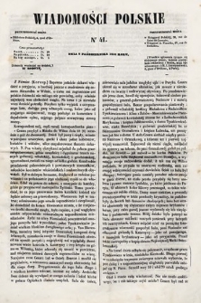 Wiadomości Polskie. R. 5, 1858, nr 41