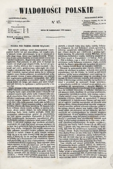 Wiadomości Polskie. R. 5, 1858, nr 47