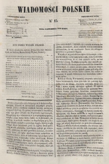 Wiadomości Polskie. R. 6, 1859, nr 15