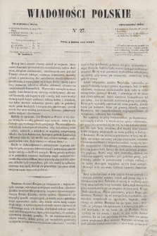 Wiadomości Polskie. R. 6, 1859, nr 27