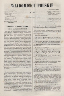 Wiadomości Polskie. R. 6, 1859, nr 33