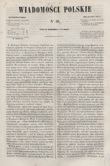 Wiadomości Polskie. R. 6, 1859, nr 39