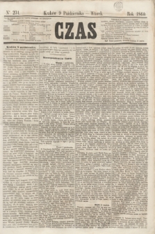 Czas. [R.13], Ner 231 (9 października 1860)