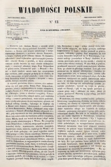 Wiadomości Polskie. R. 7, 1860, nr 12