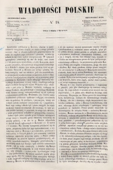 Wiadomości Polskie. R. 7, 1860, nr 14