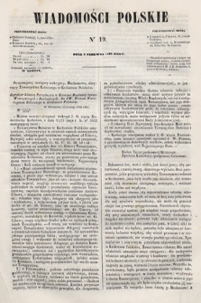 Wiadomości Polskie. R. 7, 1860, nr 19