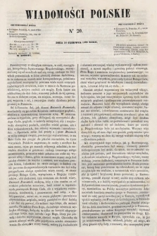 Wiadomości Polskie. R. 7, 1860, nr 20
