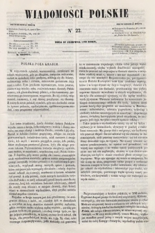 Wiadomości Polskie. R. 7, 1860, nr 22