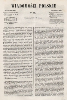 Wiadomości Polskie. R. 7, 1860, nr 47