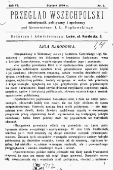 Przegląd Wszechpolski : miesięcznik polityczny i społeczny. 1900, nr 1